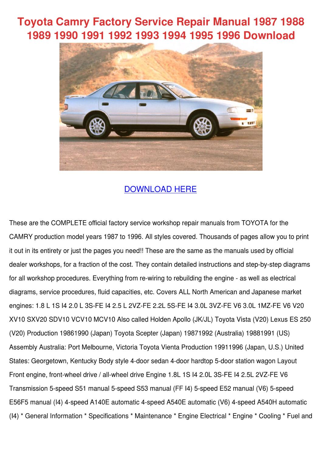 2005 Toyota Camry Owners Manual Download - heavycan